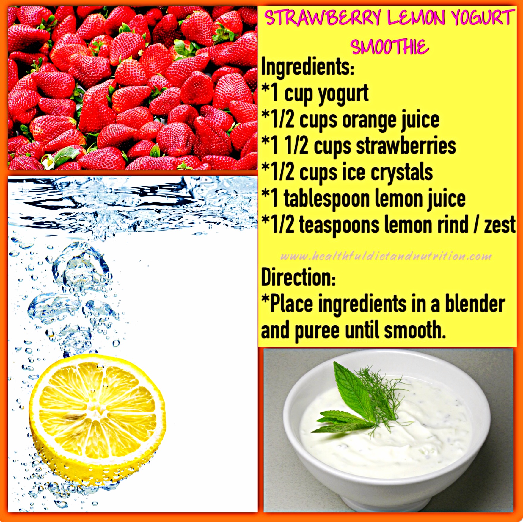Strawberry Lemon Yogurt Smoothie Recipe