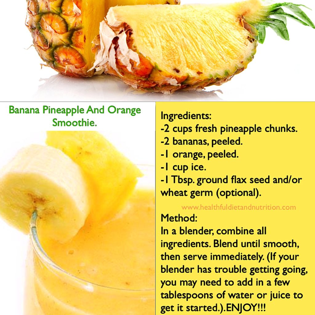 Banana Pineapple Orange Smoothie Recipe