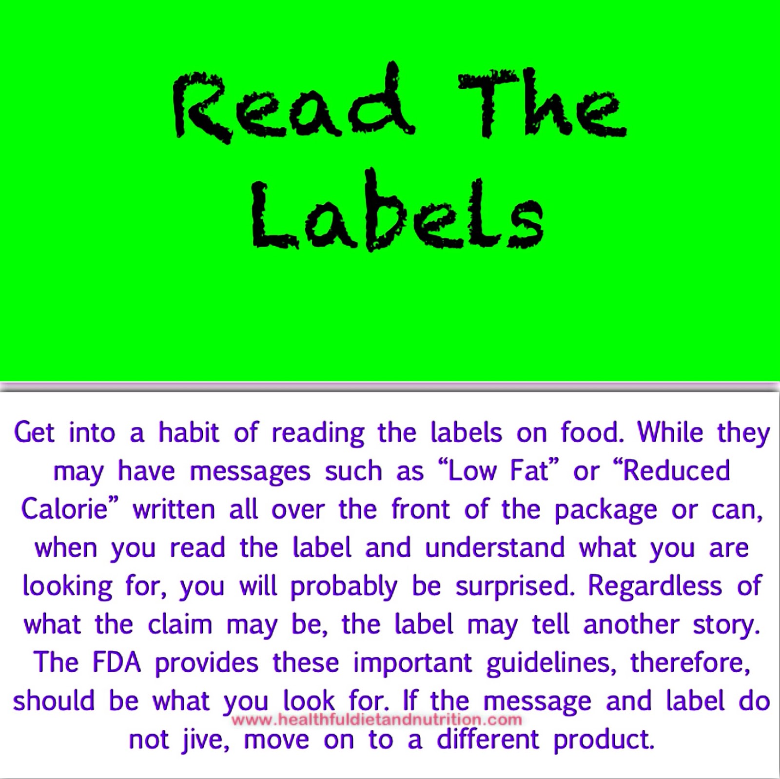 Read The Food Labels