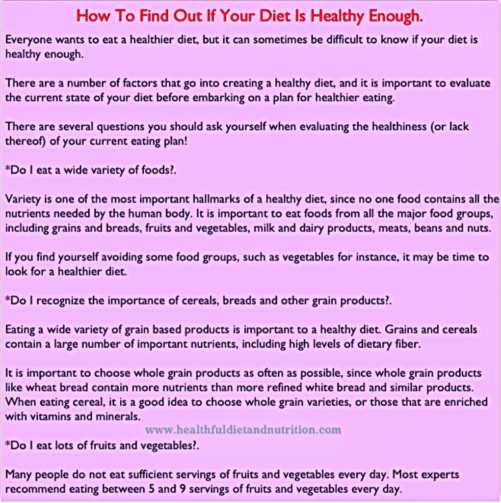 How To Know If Your Diet Is Healthy Enough