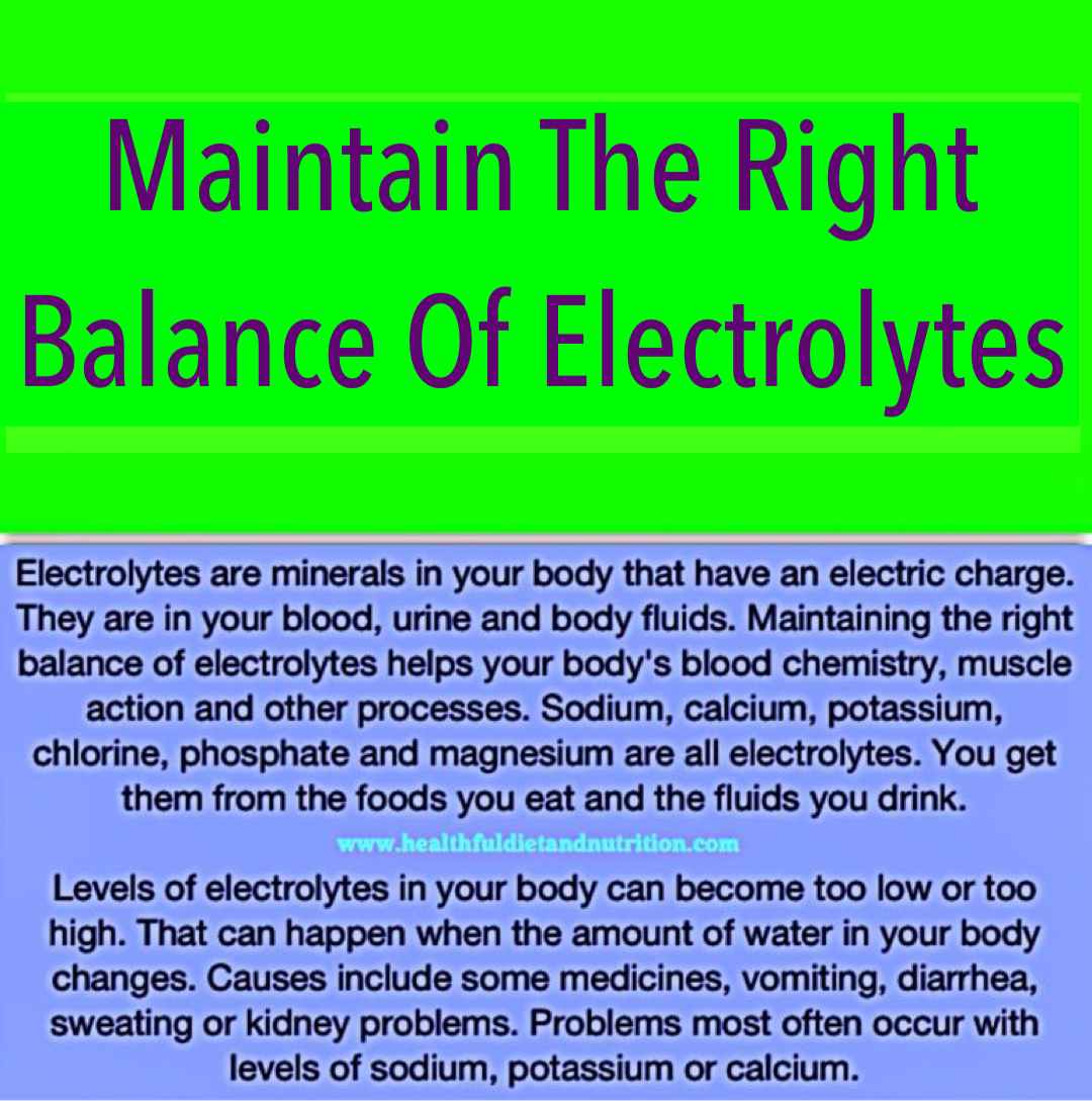 Maintain A Healthy Balance Of Electrolytes