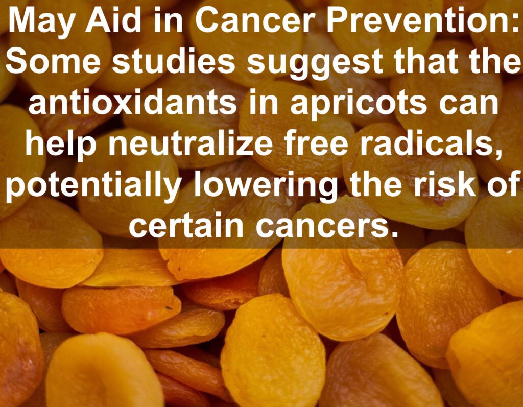 10. May Aid in Cancer Prevention: Some studies suggest that the antioxidants in apricots can help neutralize free radicals, potentially lowering the risk of certain cancers.