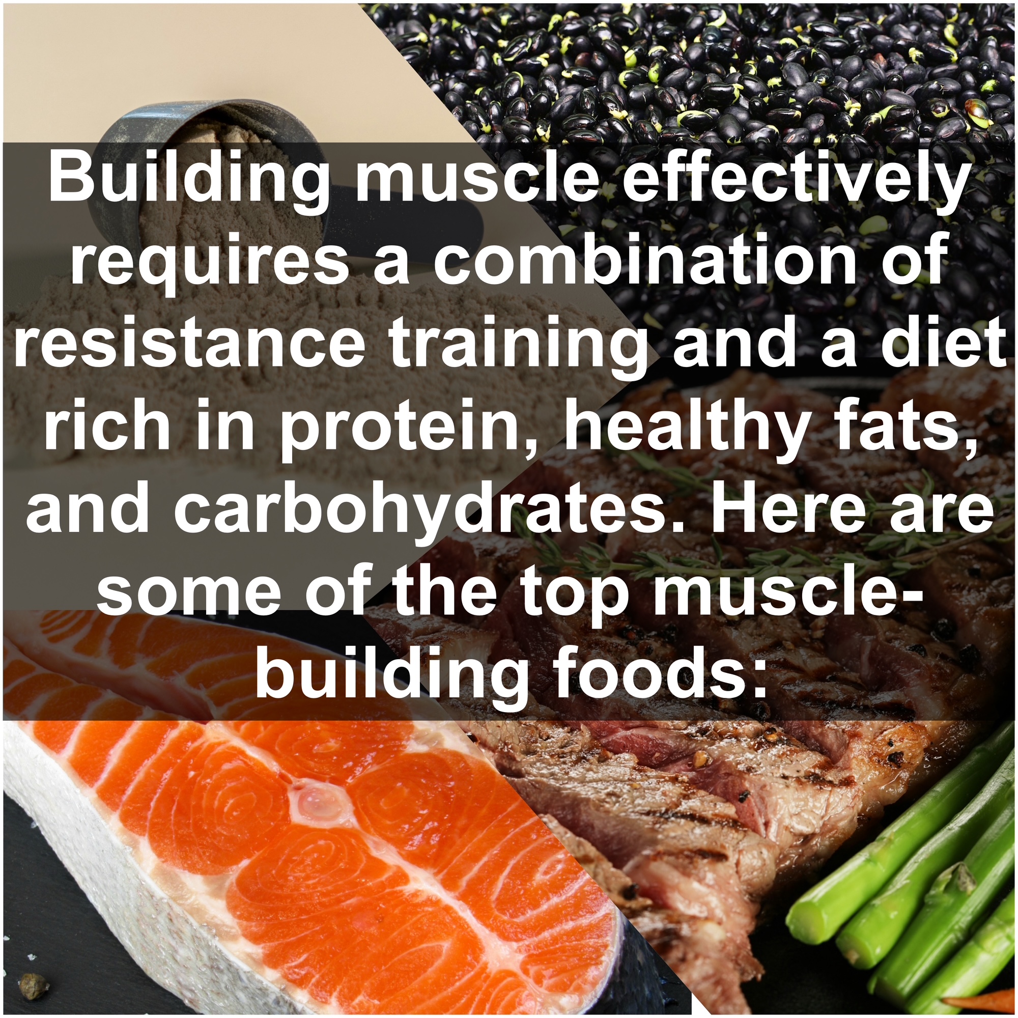 Building muscle effectively requires a combination of resistance training and a diet rich in protein, healthy fats, and carbohydrates. Here are some of the top muscle-building foods: