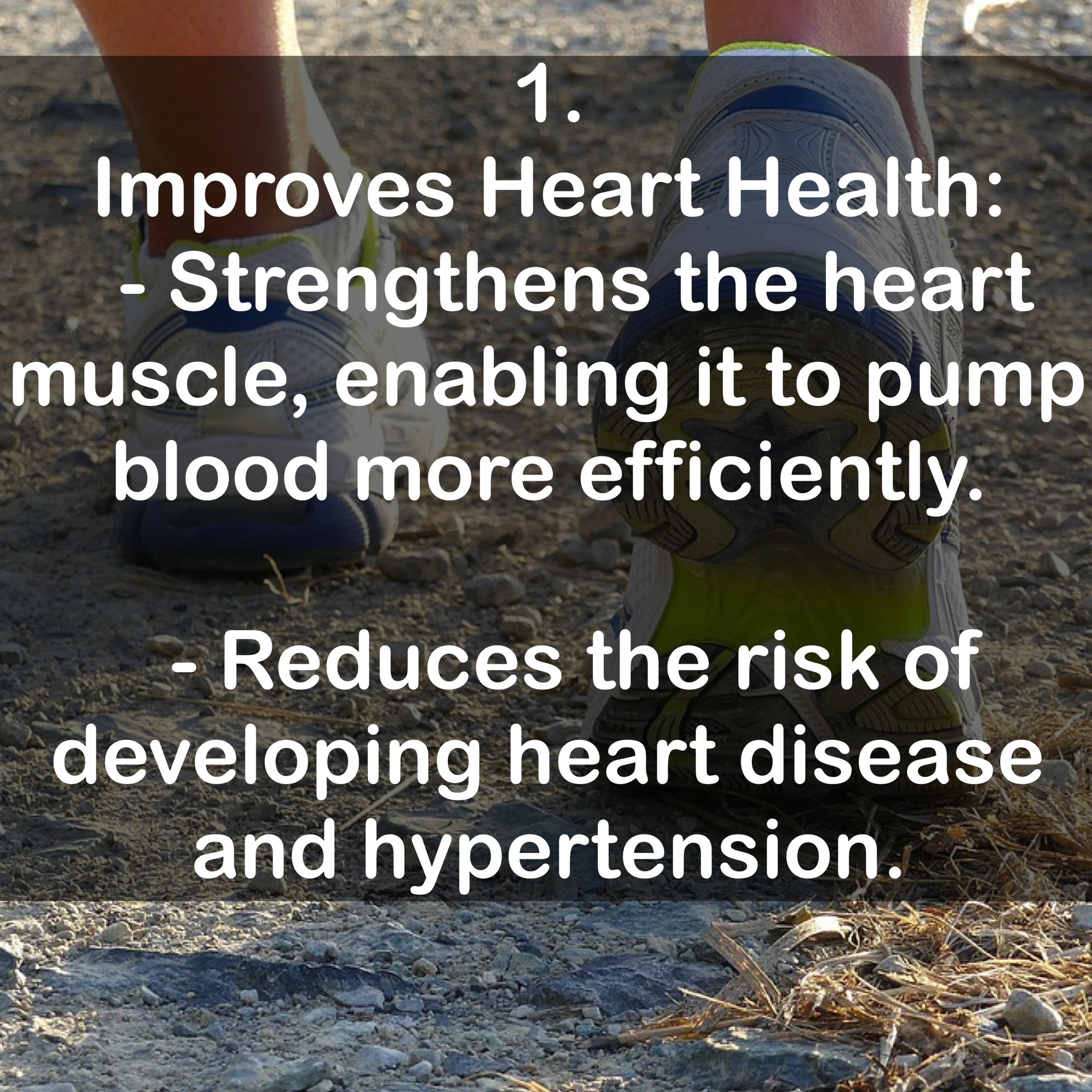 1. Improves Heart Health: - Strengthens the heart muscle, enabling it to pump blood more efficiently. - Reduces the risk of developing heart disease and hypertension.