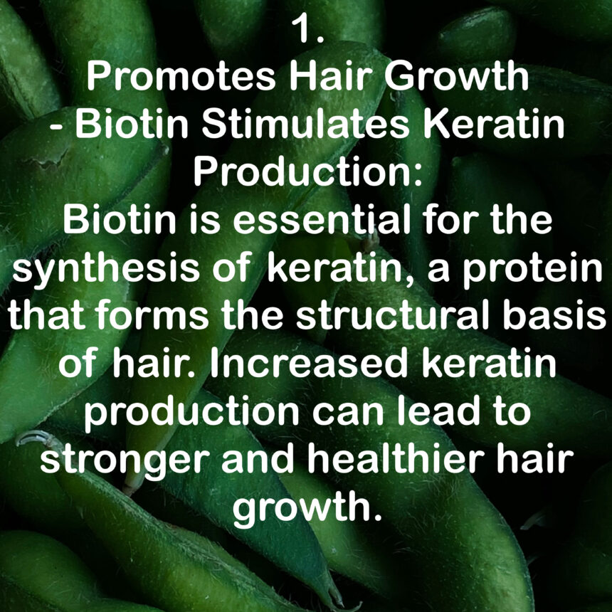 1. Promotes Hair Growth - Biotin Stimulates Keratin Production: Biotin is essential for the synthesis of keratin, a protein that forms the structural basis of hair. Increased keratin production can lead to stronger and healthier hair growth.