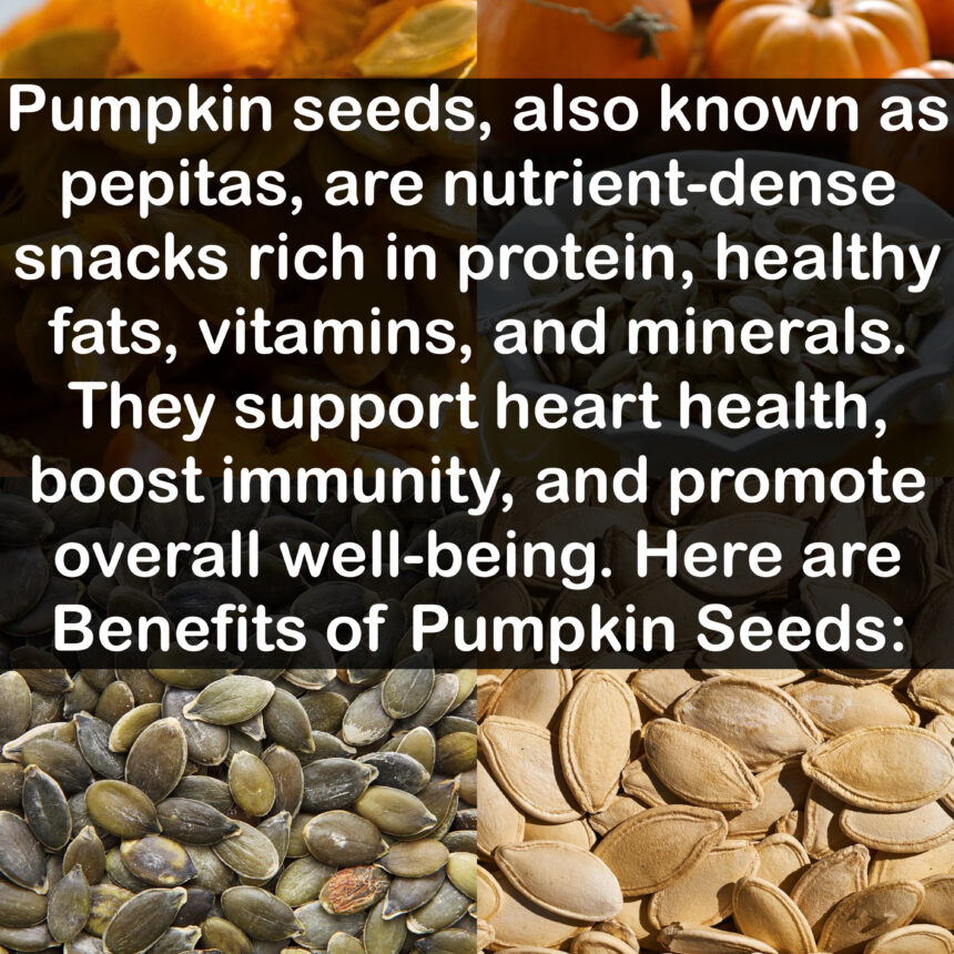 Pumpkin seeds, also known as pepitas, are nutrient-dense snacks rich in protein, healthy fats, vitamins, and minerals. They support heart health, boost immunity, and promote overall well-being. Here are Benefits of Pumpkin Seeds: