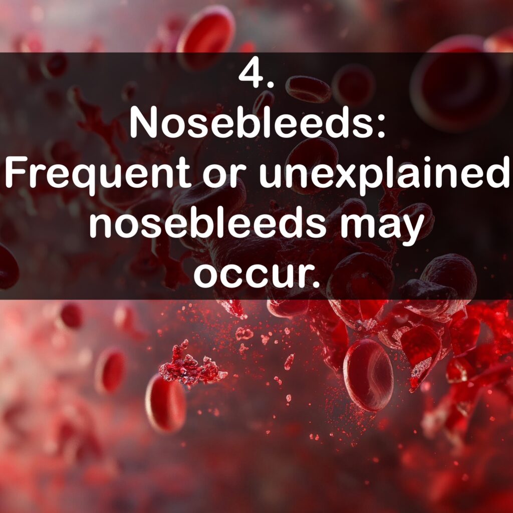 4. Nosebleeds: Frequent or unexplained nosebleeds may occur.