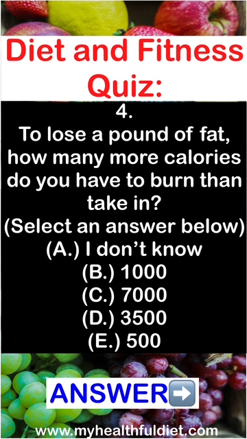 Diet and fitness quiz
