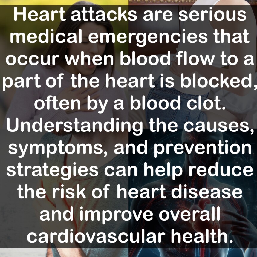 Heart attacks are serious medical emergencies that occur when blood flow to a part of the heart is blocked, often by a blood clot. Understanding the causes, symptoms, and prevention strategies can help reduce the risk of heart disease and improve overall cardiovascular health.