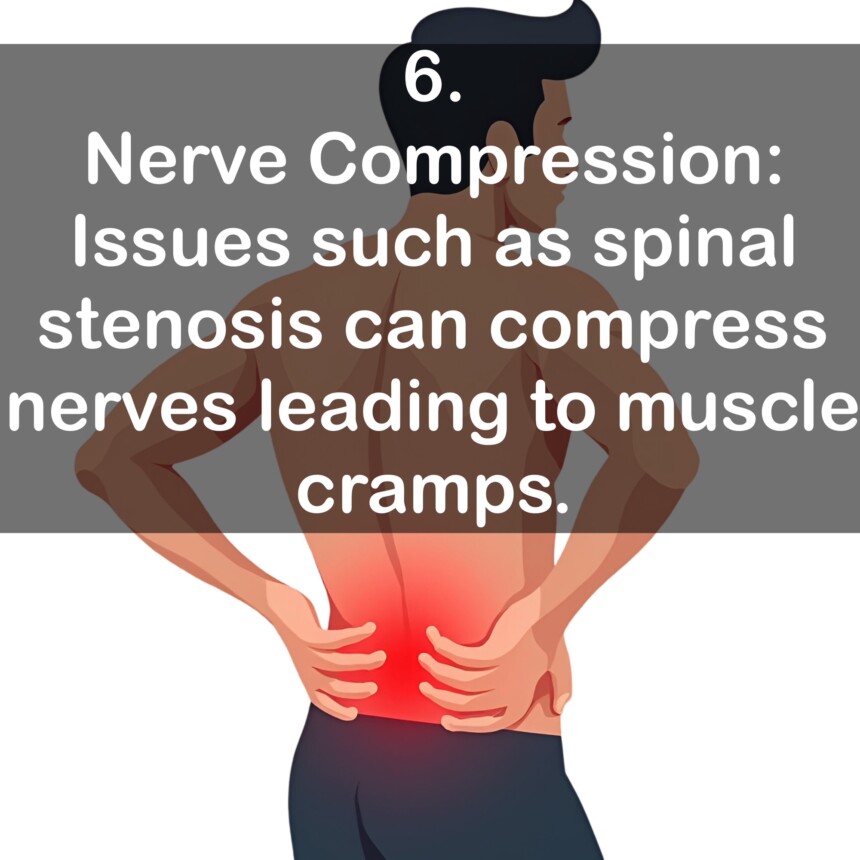 6. Nerve Compression: Issues such as spinal stenosis can compress nerves leading to muscle cramps.