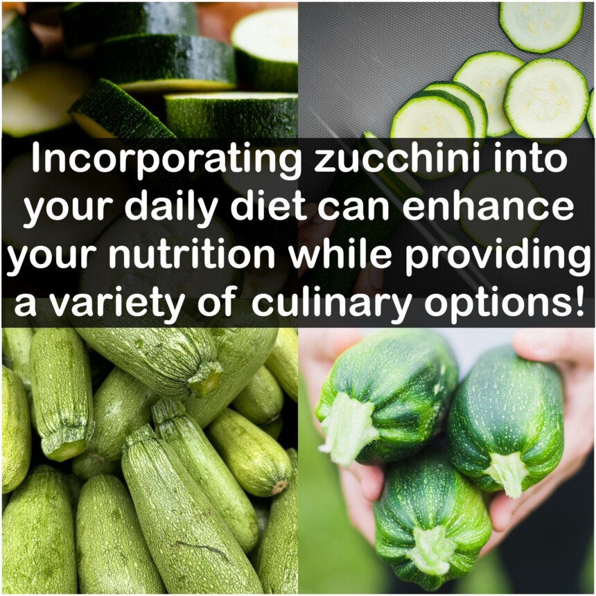 Incorporating zucchini into your daily diet can enhance your nutrition while providing a variety of culinary options!